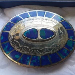 Turquoise & Silver Johnson & Held Belt Buckle